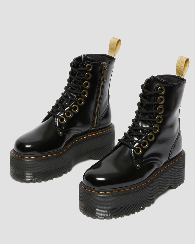 Botas Plataforma Dr Martens Vegan Jadon Max Mujer Negros | MX 51FDN